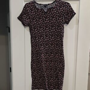 Floral Black and Pink Girls Dress